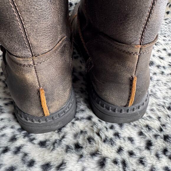 UGG Rockville II Leather Biker Rider Boots Brown Shearling Lined Mens Size 11.5 - Picture 6 of 7